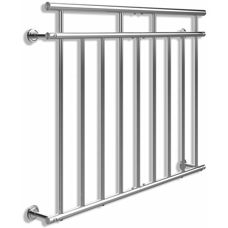 MONZANA Französischer Balkon Edelstahl Pflegeleicht Füllstäbe Balkongeländer Terrassengeländer Fensterschutz 128cm