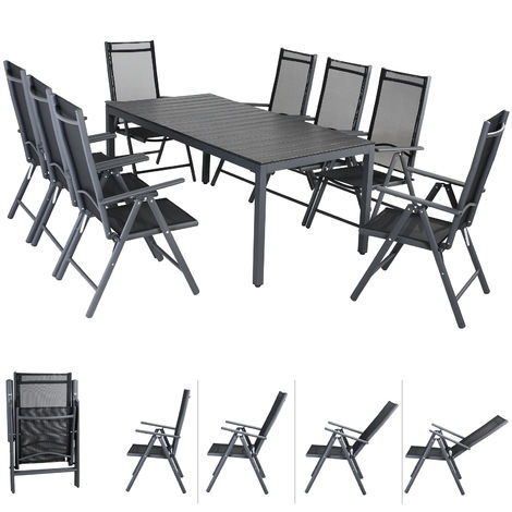 4+1 Alu Sitzgruppe Essgruppe Sitzgarnitur Aluminium Tisch Stuhl Set Gartenmöbel 