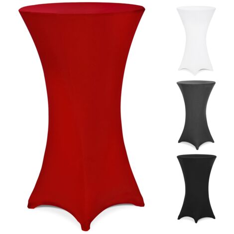 DETEX® Stehtisch Husse Ø60-65/70-75/80-85cm Farbwahl Stretch Stehtischhusse Tisch Überzug Bezug  Ø70 cm / bordeaux rot