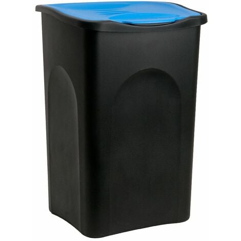 Stefanplast® Mülleimer mit Deckel 50L Abfalleimer Geruchsarm Küche Bad  Biomüll Gelber Sack Kunststoff Mülltrennung schwarz/blau