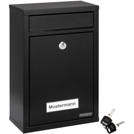 MONZANA® Briefkasten Wandbriefkasten Briefkastenanlage Postkasten Briefbox Stahl schwarz