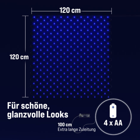 MONZANA® LED-Lichterkette Regen Innen Außen Warmweiß Kaltweiß Lichternetz Lichtervorhang Beleuchtung Außen Innen Weihnachten Weihnachtsdeko Weihnachtsbeleuchtung  Lichternetz 100 LED blau