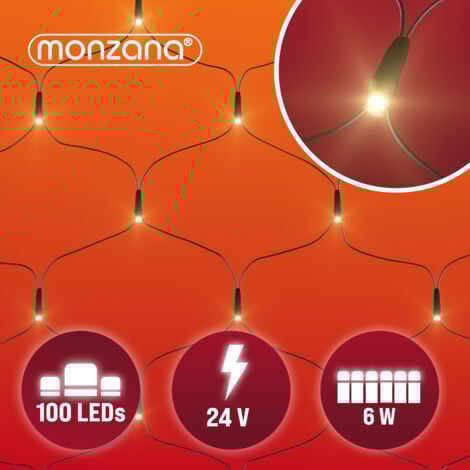 MONZANA® LED-Lichterkette Regen Innen Außen Warmweiß Kaltweiß Lichternetz Lichtervorhang Beleuchtung Außen Innen Weihnachten Weihnachtsdeko Weihnachtsbeleuchtung  Lichternetz 100 LED weiß