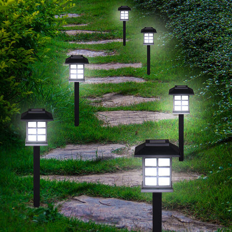 MONZANA® LED Solarlampe Außen Wetterfest IP44 Erdspieß Solar Garten Laterne Schwarz Solarleuchte Balkon  24er Set