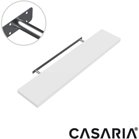 Casaria Wandregal Freischwebend inkl. Halterung MDF 15kg Tragkraft 3,8cm Stärke Wand Flur Board Regal Bücherregal Hängeregal Küchenregal  110cm weiß