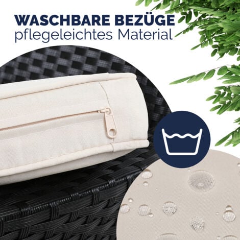 CASARIA® Gartenbank Sitzbank inkl. Auflagen Wetterfest Polyrattan 320kg