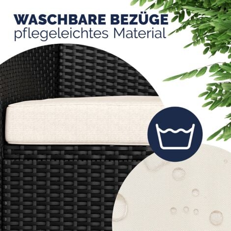 CASARIA® Gartenbank Wetterfest Polyrattan Tisch Auflagen 320kg