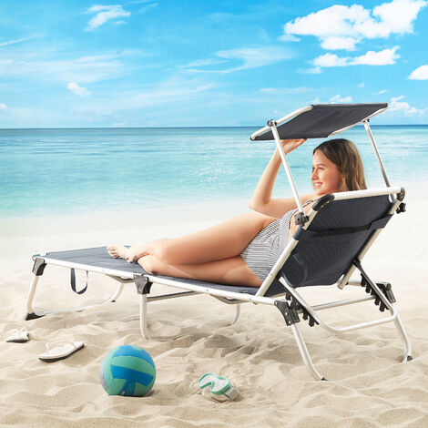 CASARIA® Sonnenliege Bari Comfort Plus klappbar gepolstert 150kg  Belastbarkeit 210x60x81cm Garten Liege Klappliege UV-Beständig