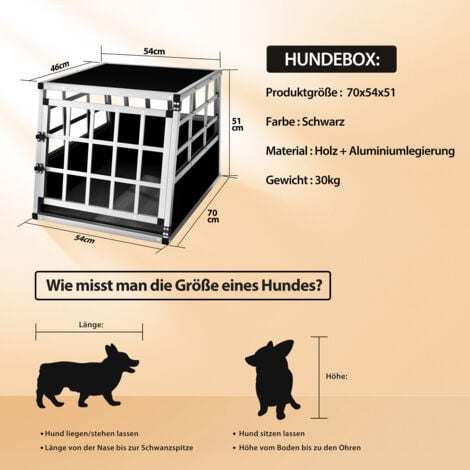 CADOCA® Hundetransportbox Aluminium Hundebox Kofferraum robust