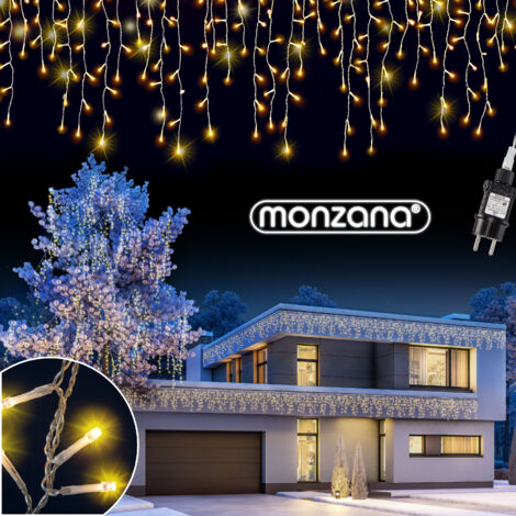 MONZANA® LED-Lichterkette Regen Innen Außen Warmweiß Kaltweiß Lichternetz Lichtervorhang Beleuchtung Außen Innen Weihnachten Weihnachtsdeko Weihnachtsbeleuchtung 600 LEDs