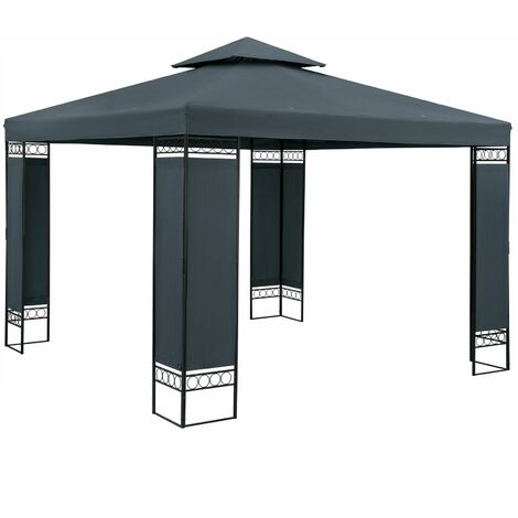 Pavillon Gartenzelt Gartenpavillon Lorca 3x3m Metall Wasserabweisend Luxus  anthrazit