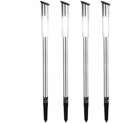 MONZANA® LED Solarlampe für Außen 4er Set Wetterfest Edelstahl Garten Balkon Solarleuchte Gartenleuchte Solar Wegeleuchte