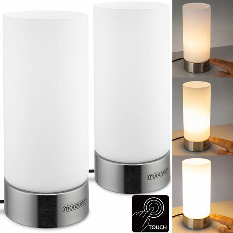 Monzana Tischlampe 2er Set Nachttischlampe Design Tischleuchte Touch 3 ...