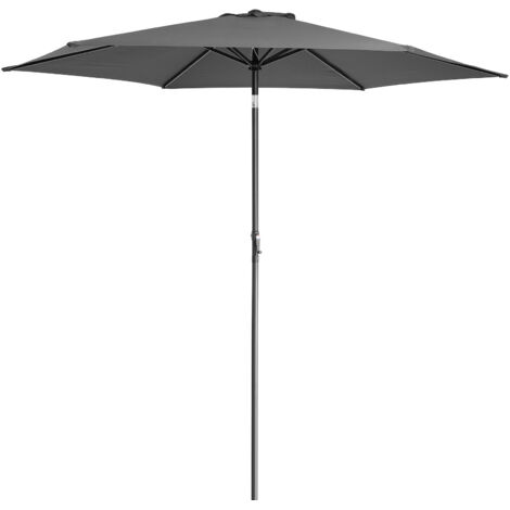 Kingsleeve Sonnenschirm 300 cm Groß UV Schutz 80+ Kurbel Knickbar Wasserfest Alu Rund 3m Balkon Terrasse Garten Balkonschirm Kurbelschirm Marktschirm  anthrazit