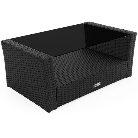 Casaria Poly Rattan Lounge Set 7cm Auflagen 2 Sessel Bank Tisch Sitzgruppe Gartenmöbel Balkonmöbel Balkon Garten Schwarz Casaria Poly Rattan Lounge Set 7cm, Sonax Outdoor Furniture