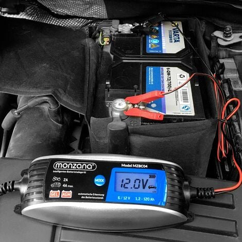 KFZ Batterieladegerät vollautomatisch 6V 12V Auto Motorrad Ladegerät  LCD-Bildschirm Erhaltungsladung