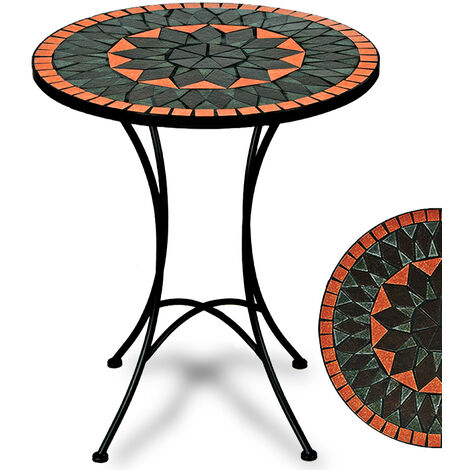 Metalltisch Mosaiktisch Gartentisch mit Mosaik aus Metall