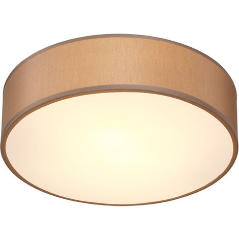 Monzana Deckenlampe Stoff 38 cm Rund 2 flammig E27 Deckenleuchte Stoffdeckenleuchte Stoffdeckenlampe Schlafzimmer Wohnzimmer Grau Schwarz Taupe Weiß  taupe