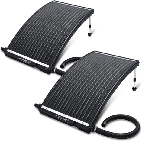 Monzana® Sonnenkollektor 112x55x14cm 10000 L/h Höhenverstellbar 32/38mm Anschluss HDPE UV-Beständig Erweiterbar Poolheizung Solar Heizung Warmwasser Schwimmbecken  2x 110x69x14 cm