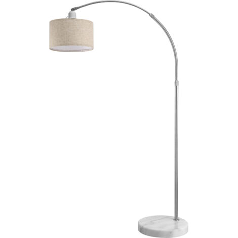 Monzana Retro Design Booglamp - Staande Vloerlamp - Zilver
