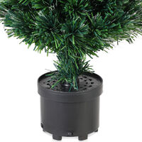 Deuba Weihnachtsbaum 64,5 cm Farbwechselspiel 9 Verschiedene Lichteffekte Glasfaser Christbaum Tannenbaum Klein Mini Tischbaum