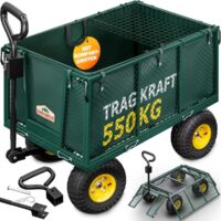GARDEBRUK® Transportwagen 550kg Belastbar Klappbar Profil Luftreifen Plane Gartenkarre Bollerwagen Handwagen Gartenwagen