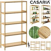 CASARIA Badregal Standregal Bambus 5 Bden 60x26x130cm Gro Stehend Offen  50 kg Belastbarkeit Holz Bad