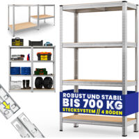 MONZANA® Schwerlastregal Befestigungsmaterial Kellerregal Lagerregal Steckregal Metallregal Werkstattregal 4 Böden - 160x90x40cm