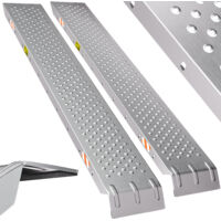 MONZANA® 2x Auffahrrampe 400 kg Tragfähigkeit galvanisierter Stahl 160x22,5x4,5cm rutschfeste perforierte Oberfläche PKW Transport Laderampe Rampe