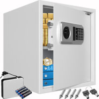 DEUBA® Tresor Dokumentengröße 35x40x40cm Elektronik-Zahlenschloss 4 Batterien Tresor Safe Hotelsafe Büro Hotel Schmuck Sicherheitscode silber