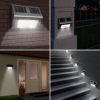 LED Solar Solarleuchte Edelstahl Gartenlampe Wandlampe Außenlampe für Sicherheit