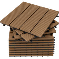 CASARIA® WPC-Fliesen Terrassenfliesen Holzfliesen 30x30cm Balkon Terrasse Pool Garten Muster Klassik Mosaik Terrakotta Anthrazit Klassik terrakotta