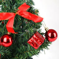 Casaria Weihnachtsbaum Mini LED-Tannenbaum USB Beleuchtet Geschmückt 26 cm Weihnachten Künstlicher Christbaum Glasfaser Mini Baum