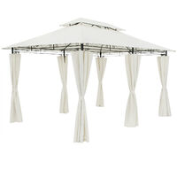 Casaria Pavillon 3x4m Gartenzelt Garten Seitenteile Metall Wasserabweisend Topas creme