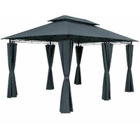 Casaria Pavillon 3x4m Gartenzelt Garten Seitenteile Metall Wasserabweisend Topas anthrazit