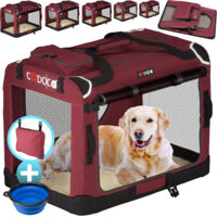 CADOCA® Hundetransportbox faltbar Katzentransportbox Transportbox Autobox Hundebox Box versch. Größen Farbwahl S - Dunkelrot