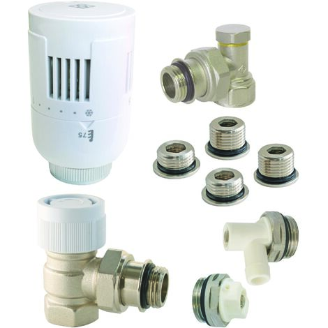 Kit radiateur thermostatique haute performance T303 équerre universel (1/3)