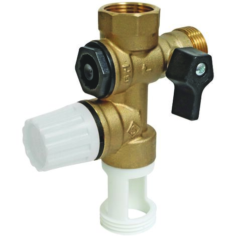 Somatherm For You – Groupe de sécurité laiton CW617N pour chauffe-eau – NF 3/4' – Clapet anti-retour – Vanne d'arrêt intégrée