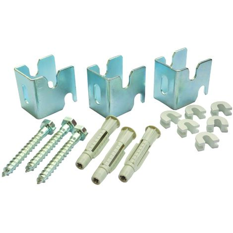 Somatherm For You – Jeu de 3 fixations pour radiateur acier lamellaire – Fixation solide avec vis et chevilles incluses – Installation durable et efficace (1/2)