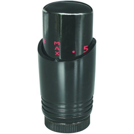 Tête thermostatique M30x1,5 design noire pour sèche-serviette (1/3)