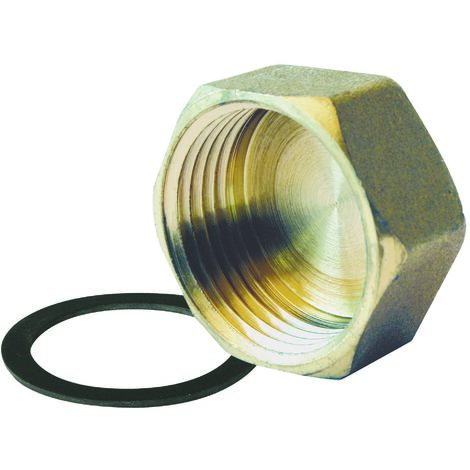 Somatherm For You – Bouchon femelle 17x23 mm – Laiton nickelé avec joint plat – Filetage droit pour radiateur – Étanchéité optimale