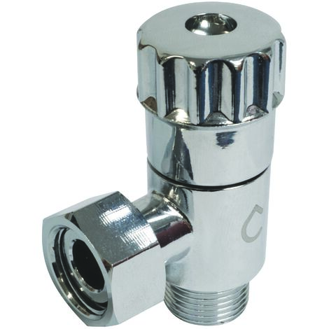 Robinet d'arrêt équerre anticalcaire pour WC - 3/8" - Laiton chromé