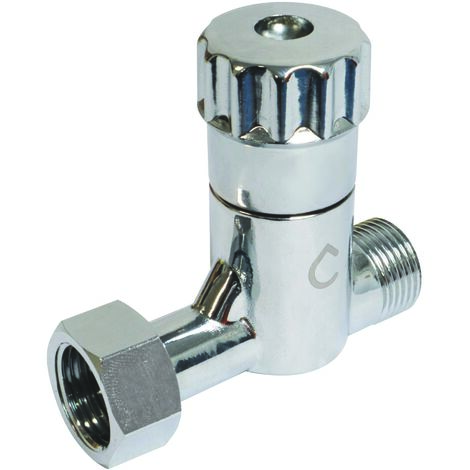 Robinet d'arrêt droit anticalcaire pour WC - 3/8" - Laiton chromé (1/3)