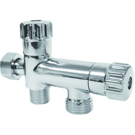 Somatherm For You – Robinet de WC 3 voies anticalcaire chromé – Raccordement douchette – Corps laiton – Manette ABS – Tête céramique insensible au calcaire