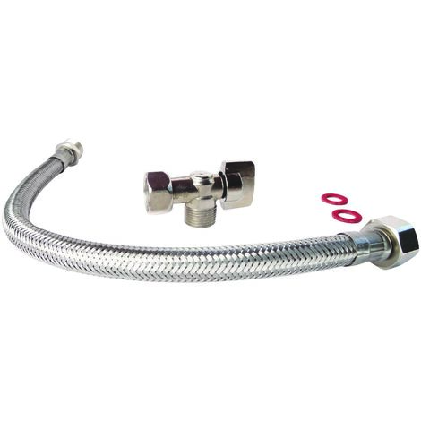 Kit de raccordement WC avec un robinet de WC, un flexible, 2 joints
