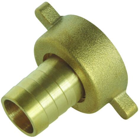 Raccord cannelé droit 2 pièces - tuyau Ø19mm - Ecrou tournant à ailettes 20/27 (1/2)
