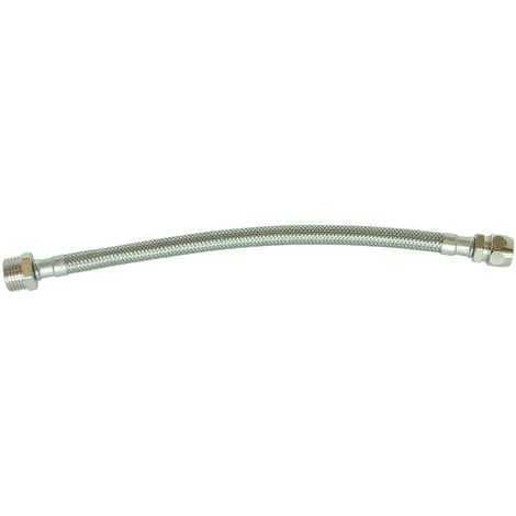 Flexible sanitaire - Raccord bicone tube cuivre Ø12 - Mâle 1/2" L: 300mm DN8 (1/3)
