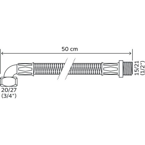 Flexible inox F12x17 - tube robinetterie Ø10 longueur - 9x12