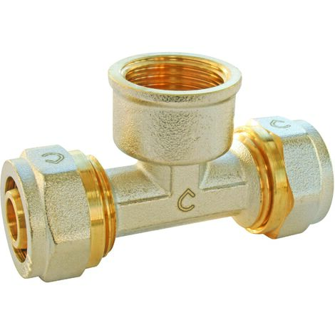 Té à visser pour tube Multicouche Ø20  F20/27