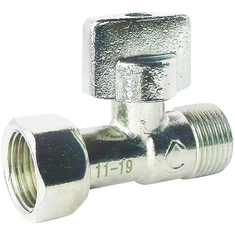 Robinet d'arrêt droit pour WC - Ecrou tournant 3/8" - Poignée 1/4 de tour